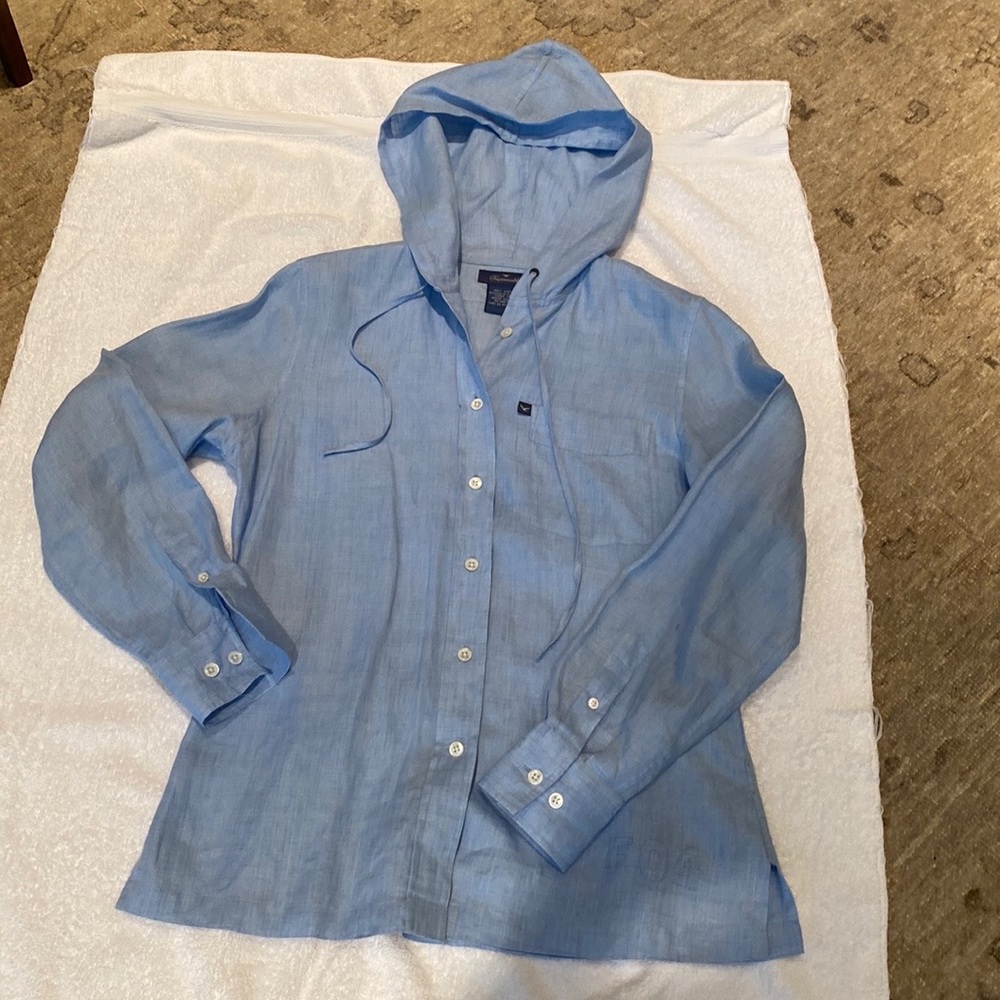 Powder Blue Faconnable Blouse